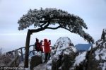 ↑1月12日，游客在安徽黄山风景区拍摄雪景。CICPHOTO/施广德 摄 - 安徽网络电视台