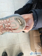 老人的鞋底因走路过多已经磨出洞了 - 安徽新闻网