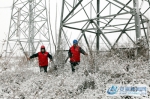 1月3日，临泉供电公司输电运维人员冒雪巡视输电线路保障安全供电。007 - 安徽新闻网