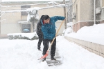 校领导带头和师生党员一起清理积雪 全力保障师生安全 - 安徽科技学院