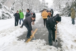 校领导带头和师生党员一起清理积雪 全力保障师生安全 - 安徽科技学院