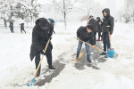 校领导带头和师生党员一起清理积雪 全力保障师生安全 - 安徽科技学院