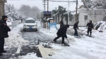 校领导带头和师生党员一起清理积雪 全力保障师生安全 - 安徽科技学院