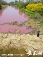一名男子在变红的河水里捕鱼。 - 安徽网络电视台